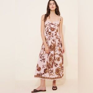 FARM Rio X Anthropologie Tropical Landing Lace Midi Dress Medium